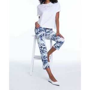 NEW ELLIOTT LAUREN watercolor print pant in navy